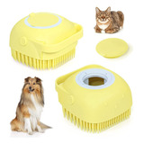 Cepillo Para Perro De Baño Masajeador Dispensador De Shampoo