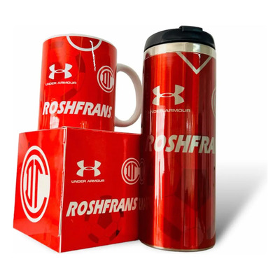 Termo+taza Club Toluca Personalizado Color Rojo