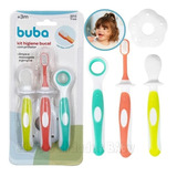 Kit Higiene Bucal Bebê Completo Buba Massageador Escova 