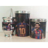 Set Trio Matero Lionel Messi Argentina Barcelona Futbol