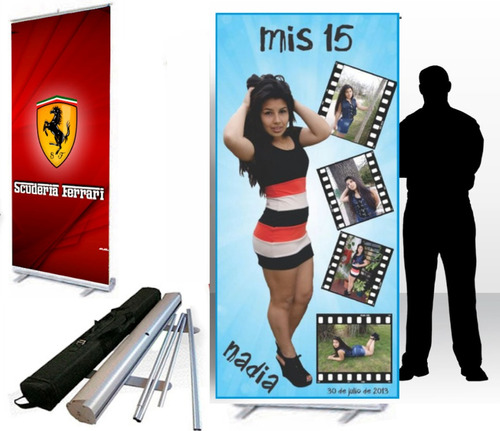 Gigantografia Lona 2x0.85 Mt + Portabanner Roll Up