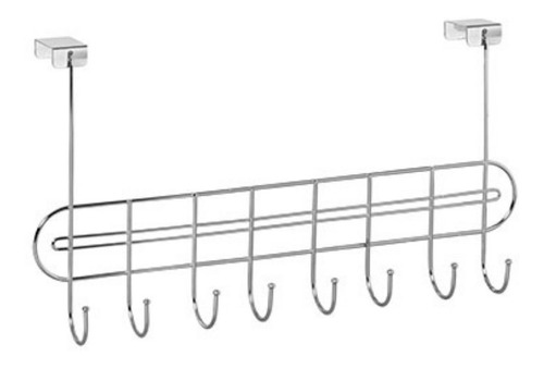 Cabide Com 8 Ganchos Para Porta Em Aço Cromado N076 Pracasa