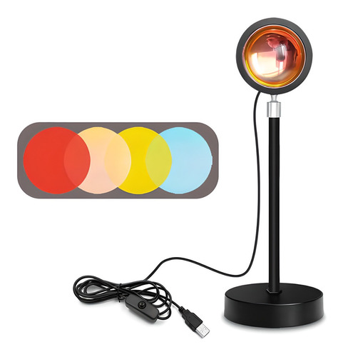 Lámpara Luz Led Proyectora Atardecer Decorativa 15 Colores