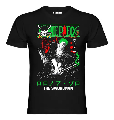 Polera Zoro One Piece Unisex Estampada Dtf Senshi Cod 002