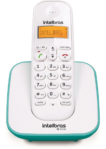 Telefone Sem Fio Intelbras  3110 - Branco Com Azul Claro