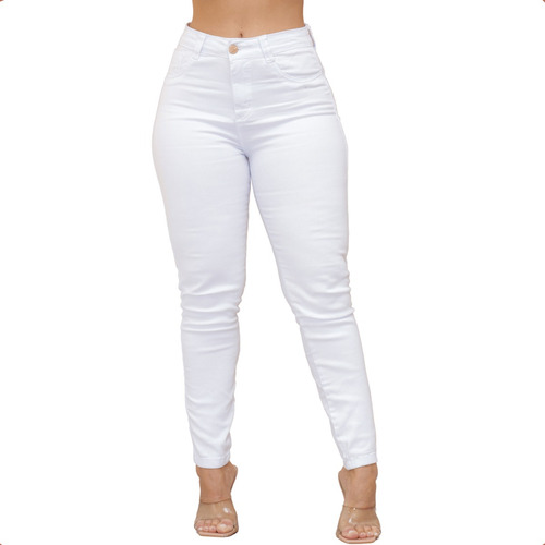 Calça Jeans Skinny Feminina Cintura Alta Levanta Bumbum