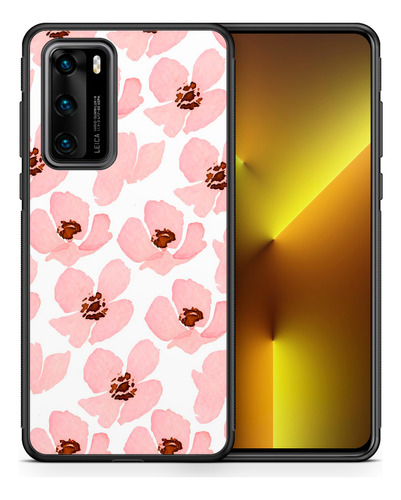 Funda Para Honor Y Huawei Flores Flor Acuarela Rosa Damas