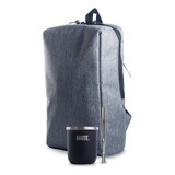 Set Mate Steel + Bombilla + Mochila Matera Grey