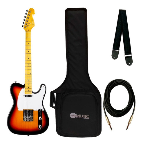 Guitarra Telecaster Phx Vintage Tl-2 Sunburst + Acessórios