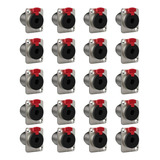 Kit 20 Conectores Plug Wireconex P10 Wc 195 Fêmea 3 Polos Cor Vermelho