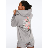 Campera Gris Estampa Floral Pink Xs Victoria's Secret