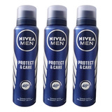 Pack X3 Nivea Desodorante Men Protect & Care 48h