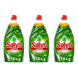 3 Pz Detergente Trastes Salvo Líquido Limón 1,200ml