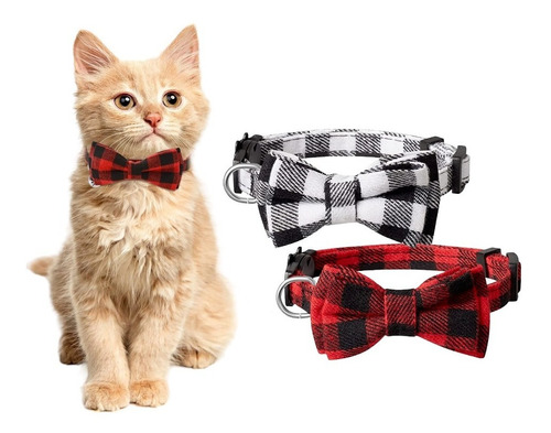 Collar Para Gato O Perro Con Moño Tipo Escoces Y Cascabel Color Rojo/azul