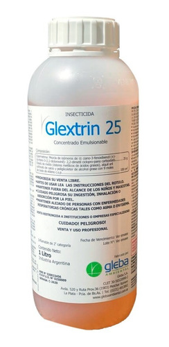 Insecticida Glextrin 25 Cipermetrina X 1 Lt
