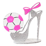 10 Souvenir Zapato Pelota Fútbol Femenino Glitter Fibrofacil
