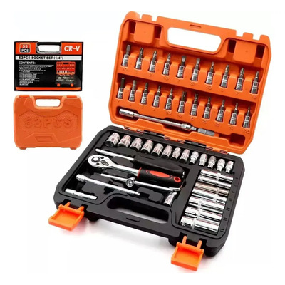 Ycrigns® Set de 53 Piezas para Mecánica Herramientas Profesionales con Llaves, Sockets y Adaptadores Incluye Estuche para Autos, Motos y Reparaciones Domésticas | Envío gratis