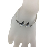 Pulsera Mariposas, Made With Swarovski, Plata 950