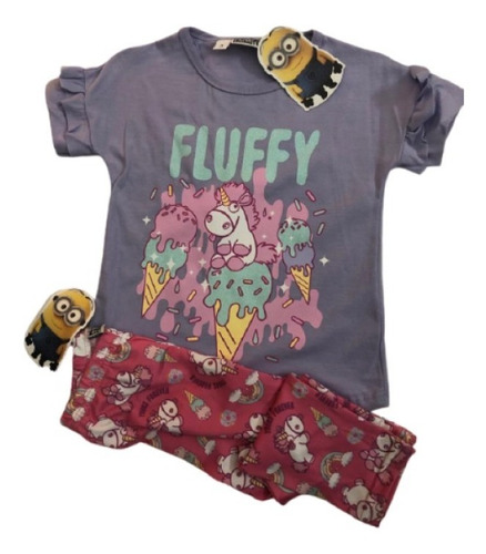 Calza Y Remera Unicornio Fluffy ( Minions - Mi Villano Fav.)