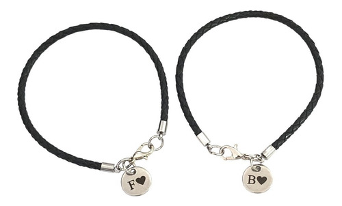 Pulseira Masculina Feminina Couro Gravação Letra Nome Unid.