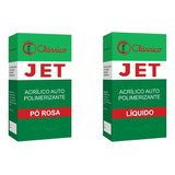 Resina Acrilica Jet Rosa 220g + Liq 120ml Reparo Dentadura