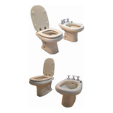 Combo Sanitarios Inodoro Corto Bidet 3 Ag Adriatica Jazmin