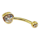  Piercing Oro Amarillo 18kts Para Ombligo Piedras Joyas Dama