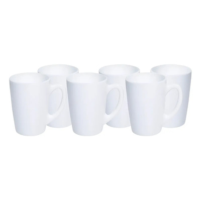 Juego De 6 Tazas De Opal Para Cafe Morning Moderna Blanca | Meses sin interés