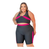 Conjunto Feminino Academia Fitness (top E Short) Plus Size