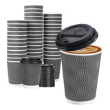 Paquete De 50 Tazas De Café Desechables Aislantes De 12 Oz D