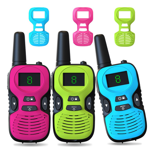 Walkie Talkies Para Niños Paquete De 3 De Largo Alcance: Jug