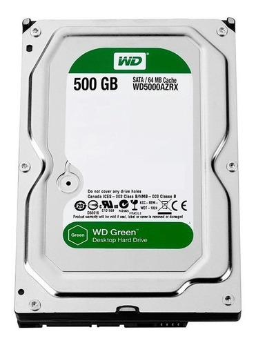 Hd Disco Rígido Interno Western Digital Wd Wd5000azrx 500gb 3.5  Sata 64mb 7200rpm