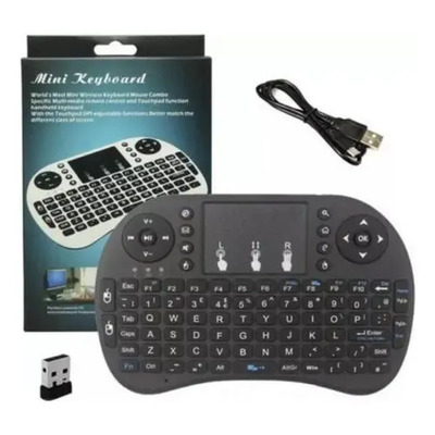 Mini Teclado Inalambrico Ñ Mouse Touchpad Android Tv Xbox Pc Teclado Negro Idioma Portugués Brasil | MercadoLibre