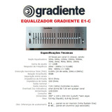 Catálogo / Folder : Equalizador Gradiente E-1c # Novo Okm.