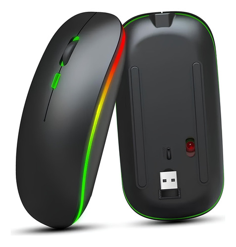 Mouse Sem Fio Recarregável Wireless Optico Led Rgb Gamer