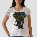 Remera Elefante Hindu Animales 3 Mujer Purple Chick