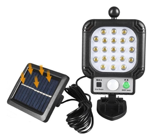 Lampara Solar Para Exterior Recargable Con Panel Y Sensor