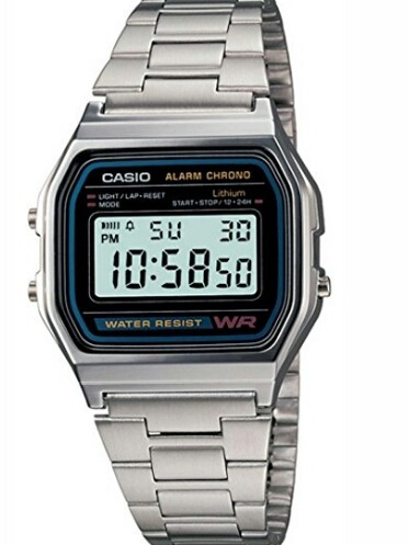 Reloj Casio Modelo A 158 Metal Plateado