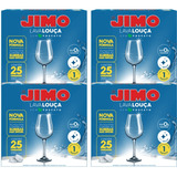 Kit 4 Jimo Lava Louça 25 Pastilhas Detergente Concentrado