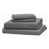 Juego De Sábanas Queen Size Ultra Suave 4piezas Anti-ácaros Diseño De La Tela Gris Oscuro