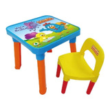 Mesa Infantil De Atividades Escolar C/ Cadeira E Divisória