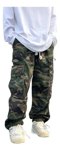 Pantalones Unisex Cargo De Camuflaje De Largo