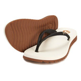 Chinelo Kenner New Ibiza Sem Estampa Flatform - Branco Preto