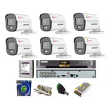 Kit Dvr 08 Canais Hikvision / 06 Colorvu / Hd 1tera Purple