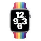 Pulseira Arco Iris Compatível Apple Watch Serie 7 41mm 45mm Cor Arco-íris Largura 45