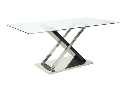 Mesa De Comedor Base Central Exxe Vidrio 160x90cm Importada