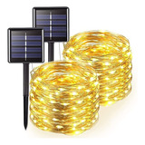 2pack 10m Solar Fio De Cobre Luzes Corda Decoração Jardim