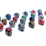 Surtido De Miniatura Cerámica Calaveras De Azúcar