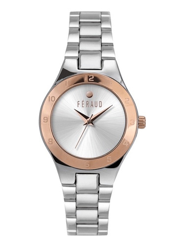 Reloj Feraud Mujer Acero Rose Numeros Clasico F5530 Lslr