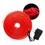 Manguera Tira Led Neon Flex Led 5 Mts Con Trasnformador 127v Color De La Luz Rojo